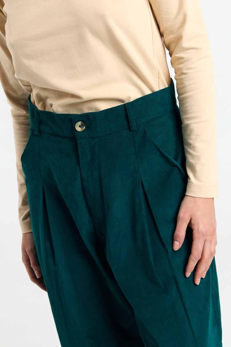 Suite13Lab Nine Pants Deep Green Damen Bundfaltenhose dunkelgrün